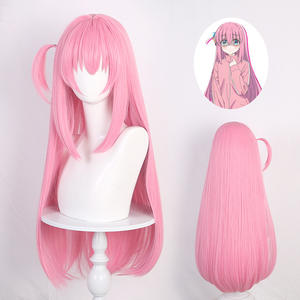 Vente en gros de hitori gotou cosplay perruque épingles à cheveux bocchi le rock! Anime Pink Long 32 ''Extensions de cheveux Cosplay résistants à la chaleur - Product Image 2