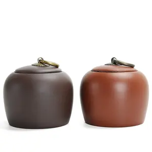 170ml Chinese Boccaro Ware Purple Sand Ceramic Jars Tea Canister For Storing Tea