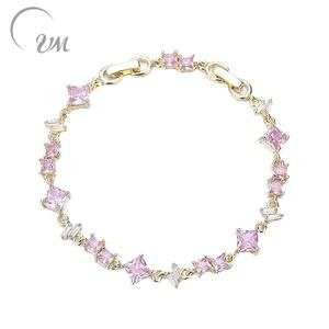 Pulsera de la Amistad de Aleación Chapada en Oro Rosa de 18K con Zirconia para Mujer, Estilo Vintage de Alta Calidad para Aniversario - Product Image 1