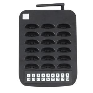 Café Longue Portée Carré Queue Coaster Beeper 1 Base De Charge avec 18 Buzzers Vibrant Système D'appel Sans Fil Pager <span class=keywords><strong>Restaurant</strong></span> - Product Image 1