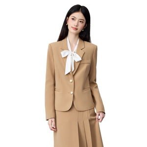 Women's Black Suit Set Midi Skirt Full Sleeve Office Lady Anti-Wrinkle Polyester Spring Autumn Formal Work Attire - Product Image 5