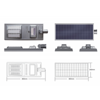 Farola LED Solar de CC de 60W, IP66, Certificación CCC, CE, RoHS, Batería Lifepo4, Aluminio, Garantía de 5 Años, para Carreteras, Jardines, Montaje en Pared