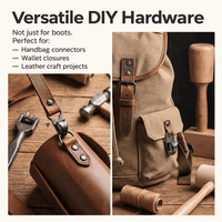 Crochets pour lacets de chaussures DIY, accessoires pour sacs, œillets métalliques en D avec rivets tubulaires pour bottes en cuir et chaussures, approvisionnement direct usine