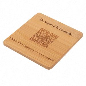 Posavasos Promocional de Bambú con Código QR, en Madera, Venta Caliente - Product Image 5