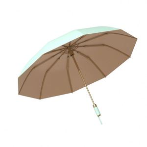 Small UV Protection Automatic Sunscreen Umbrella for Men Women 10-Bone Color <b>Glue</b> Classic Fresh Printed Logo Travel Friendly - Product Image 1