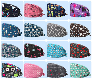 Adjustable Unisex Adjustable Medical <strong>Uniforms</strong> Accessory Working Caps With Sweatband Elastic <strong>Bandage</strong> Tie Back Hats Woven Fabric - Product Image 3