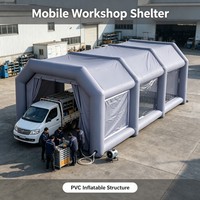 Grande tente publicitaire gonflable personnalisée en PVC, stand multi-chambres avec fenêtres transparentes pour expositions et événements