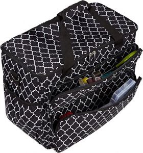 Free Sample Factory Custom Sewing Machine <b>Trolley</b> Leather Tote Carry Close <b>Portable</b> Hand Travel Mini Storage Bag - Product Image 1