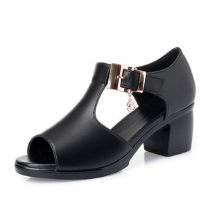 PU Leather <strong>Low</strong> <strong>Heel</strong> Block <strong>Heel</strong> <strong>Sandals</strong> Women's <strong>Evening</strong> Dress High <strong>Heels</strong> - Product Image 6