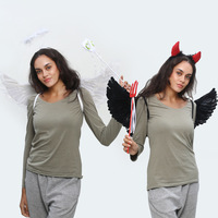 Aile d'ange Aile de démon Aile de plumes pour Halloween Noël Carnaval Cosplay Accessoires de scène de mariage Cadeau pour enfants Fournitures de fête