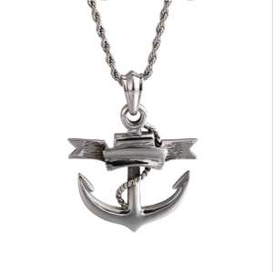 <strong>Navy</strong> Wind Fish Hook Anchor Pendant Necklace for Men Couple Versatile Sweater Pendant Chain <strong>Accessories</strong> - Product Image 2