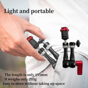 Brazo Mágico de <span class=keywords><strong>7</strong></span> Pulgadas con Abrazadera de Cangrejo y Tornillo de 1/4\" - Soporte Universal para Cámaras de Acción <span class=keywords><strong>GoPro</strong></span>/SJcam/DJI, Precio de Fábrica - Product Image 2
