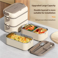 Boîte à lunch portable empilable et étanche en acier inoxydable pour étudiants