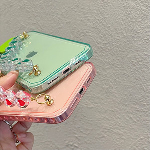 Funda de teléfono suave con cadena y pulsera de corazón de amor, carcasa trasera para iPhone 12 Pro Max Mini 11 Pro Max XR X XS Max 7 8 Plus SE <span class=keywords><strong>2021</strong></span> - Product Image 4