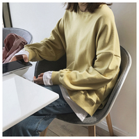 Cardigan à capuche zippé en coton bouclette épais 380g, sans plis, coupe ample, épaules tombantes, couleur unie