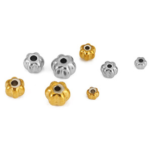 Stainless Steel Baroque Pumpkin Beads Mixed Sizes <b>Spacer</b> Beads For Bracelet Making - Product Image 3