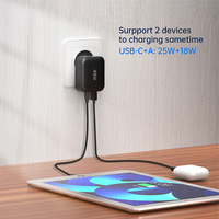 Cargador de Pared Tommox 45W USB C de Carga Rápida GaN, Adaptador Rápido Tipo C PD 3.0, Enchufe EU/UK, Cargador Móvil para Teléfono, Tableta, iPad