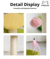 Plateforme d'escalade pour chat en forme de tournesol avec poteau à gratter en sisal, jouet à plumes suspendu, mobilier de jeu pour chaton