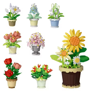 Nouveaux blocs <span class=keywords><strong>nano</strong></span>, rose, tournesol, plante, fleur, mini briques, blocs de construction de dessins animés, ensembles de jouets, jouets pour enfants - Product Image 1