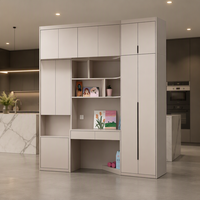 Système de lit mural tout-en-un moderne avec armoire intégrée et bureau, ensemble de chambre multifonctionnel avec rangements pour projets résidentiels