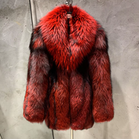 Veste en fourrure de renard véritable pour femmes, manteau d'hiver chaud en fourrure de renard naturelle, veste de luxe en fourrure de renard argenté