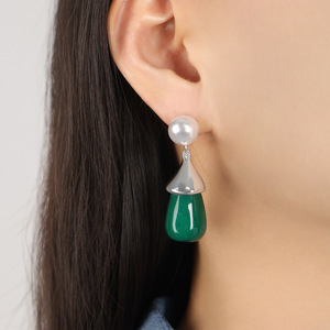 Multi Colors Resin <b>Studs</b> <b>Earrings</b> for Women | 18K PVD Gold Plated Stainless Steel | Waterproof, Hypoallergenic & Non-Fading - Product Image 3