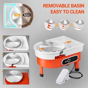 Máquina eléctrica de rueda de cerámica Bview Art con pantalla táctil LCD y pedal para adultos y principiantes, ideal para manualidades - Product Image 3