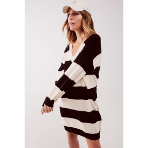 Robe pull à rayures noire - Product Image 5