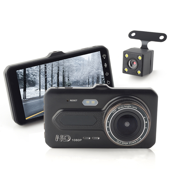 4'' Dual Lens Car DVR 1080P Dash Cam Touch Screen Monitor Camera Recorder Car Black Box