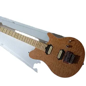 Flyoung Natural Wood Color quantity Maple Veneer 6 Strings M Electric Guitar Maple Fretboard Floyd Rose Bridge