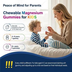 Gummies de magnésium glycinate sans mélatonine pour enfants avec safran et GABA, sans sucre, supplément naturel pour un sommeil apaisant - Product Image 4
