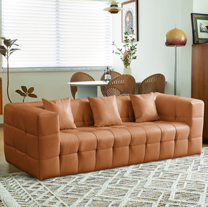 Juego de Sofás de Alta Calidad para Sala de Estar, Diseño Moderno de Cuero de Lujo, Sofá Negro Cómodo para el Hogar - Product Image 6