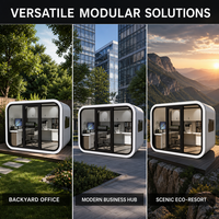 Cabine de bureau insonorisée contemporaine et élégante, ADU Apple Cabin, maison préfabriquée miniature, studio modulaire de jardin, villa portable