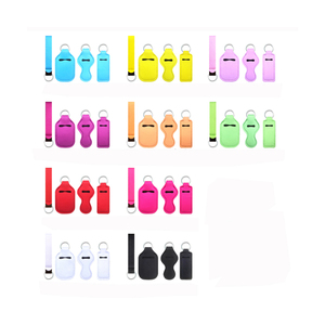 Portachiavi con supporto per lucidalabbra bianco vuoto portachiavi con supporto per Chapstick in Neoprene solido portachiavi con supporto igienizzante per rossetto per sublimazione - Product Image 2