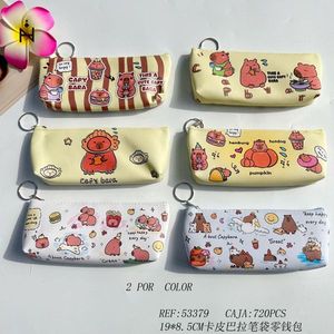 Monedero Capybara de 19x8,5 cm, Mini Cartera con Llavero, Diseño de Dibujos Animados para Mujeres y Niñas, Microfibra, Cuero Sintético - Product Image 1