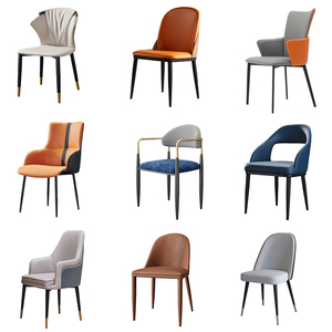 Factory Wholesale contemporary Stainless Steel Metal Fabric synthetic leather dining room furniture dining chair for restaurant