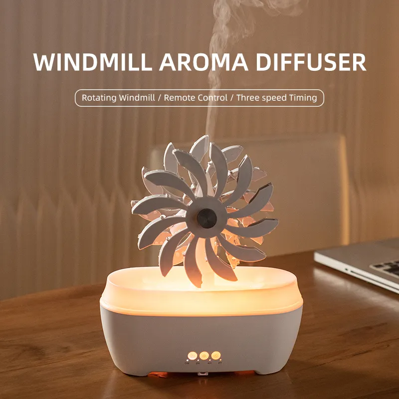 El más nuevo 300ml molino de viento giratorio máquina de aromaterapia difusor de Aroma para el hogar profesional 7 LED Mini difusor de Aroma de aceite esencial