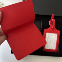 Coffret Cadeau d'Affaires en Cuir PU Saffiano avec Logo Personnalisé, Cadeau pour Employé, Ensemble d'Accessoires de Voyage, Porte-Passeport, Étiquette à Bagages