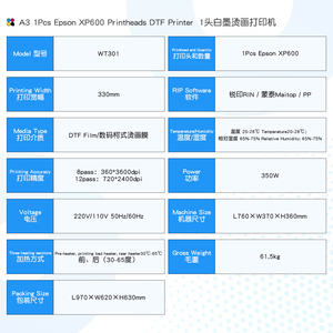 Xcellent A3 30cm dtf máy in dtf máy in xp600 một đầu dtf quần áo máy in impresora nhỏ máy in kỹ thuật số - Product Image 3