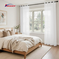 ARODDY Guide vidéo détaillé Rideau en polyester uni de qualité supérieure, tissage élégant, voile transparent 132*160cm pour décorateur