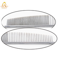 Peigne à poils pour chat en acier inoxydable avec logo personnalisé, vente en gros EUR PET Factory, peigne anti-puces en métal pour toilettage de chiens et animaux de compagnie