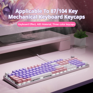 คีย์แคป EWEADN แบบกำหนดเอง ฉีดขึ้นรูปสองชั้น สลักด้วยเลเซอร์ พิมพ์ลายด้วยความร้อน สามสี ABS สีม่วง 87 104 คีย์ ใช้ได้กับหลายรุ่น - Product Image 6