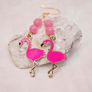 100 pièces de pendentifs flamants roses en émail, breloques en alliage d'émail en forme d'animaux pour la fabrication de bijoux - Product Image 4