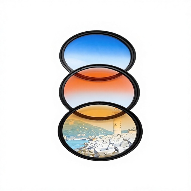 67mm Graduated Filter Set (Red Orange Blue Green Yellow) Ultra-Thin HD Camera Lens Filters for Shooting