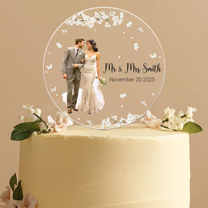 Décoration <span class=keywords><strong>de</strong></span> gâteau en acrylique personnalisée avec <span class=keywords><strong>photo</strong></span> <span class=keywords><strong>de</strong></span> mariage, souvenir et décoration <span class=keywords><strong>de</strong></span> mariage pour les mariés - Product Image 5