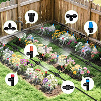 Système d'irrigation goutte à goutte de 230 pieds avec 40 buses émettrices, kit d'arrosage de jardin avec raccords de tuyau de 1/2" et 1/4" pour plantes de jardin