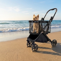 Nouvelle poussette pour animaux de compagnie en métal SR, pliable et portable pour chiens/chats, idéale pour les sorties, prend en charge la personnalisation et la vente en gros