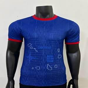 Camisetas de fútbol de Cabo Verde 2026, personalizadas con nombre y número, manga larga, cuello redondo para hombre, transpirables, de secado rápido, con impresión por transferencia de calor. - Product Image 1