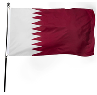 Vente en gros 3*5 pieds Polyester Fête Nationale Qatar Bannière Drapeau Qatari Drapeaux du Qatar pour l'événement
