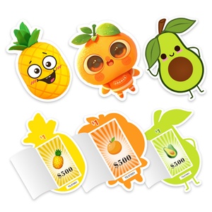 Cartes à gratter à tirer à l'envi avec impression numérique unique sur le thème des fruits, design gagnant, 1 chance - Product Image 1